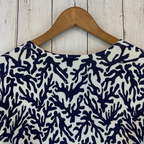 Lilly Pulitzer Bright Navy Treasure Adelaide V-Neck Knit Sweater Size Small - Picture 8 of 13